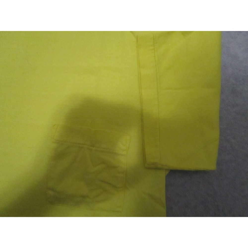 Vintage Selvedge Pocket Shirt‎ Mens M Yellow Vibrant Single Stitch 90s Boxy Fit - Picture 2 of 9